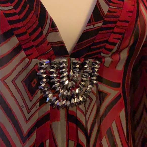 🌹NWT! Express Red Sheer Blouse - Picture 4 of 16